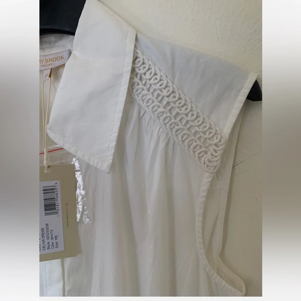 New Ramy Brook Celina Midi Shirtdress in White Size XS - Picture 12 of 12